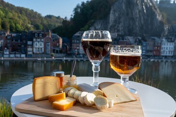 Abbey beer along a Belgian river