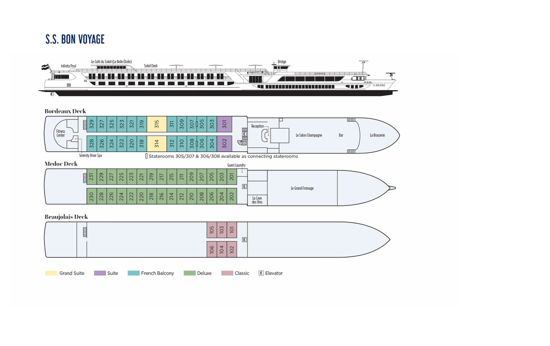 Uniworld SS Bon Voyage Deck Plan