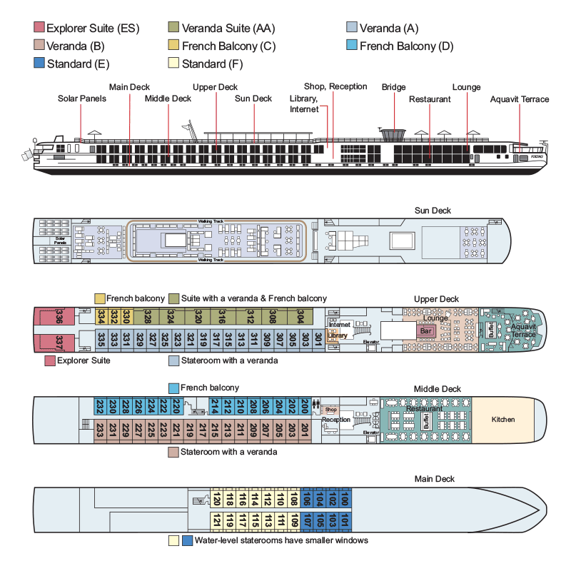 Viking Seine River Cruises Europe Ship Deck Plan