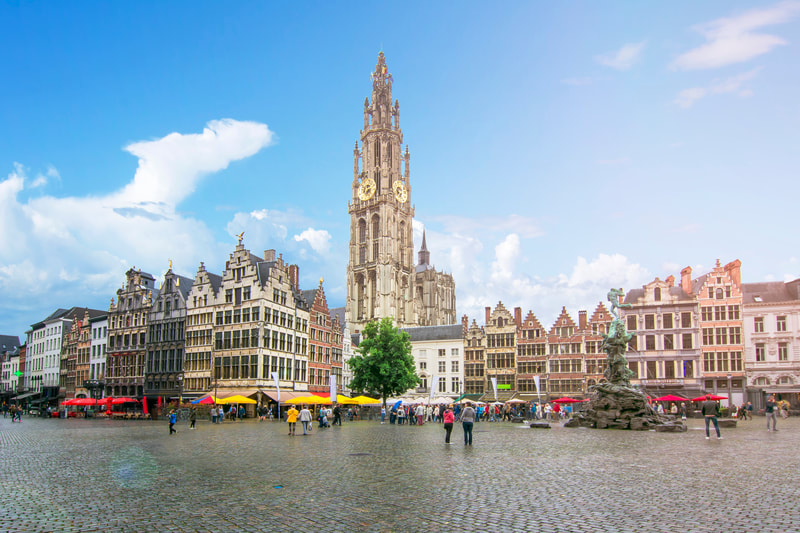Cathedral of Our Lady Antwerp and Market Square, Belgium