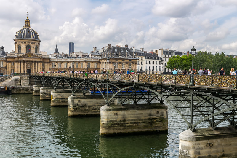 Pont des Arts Bridge over Seine River Paris