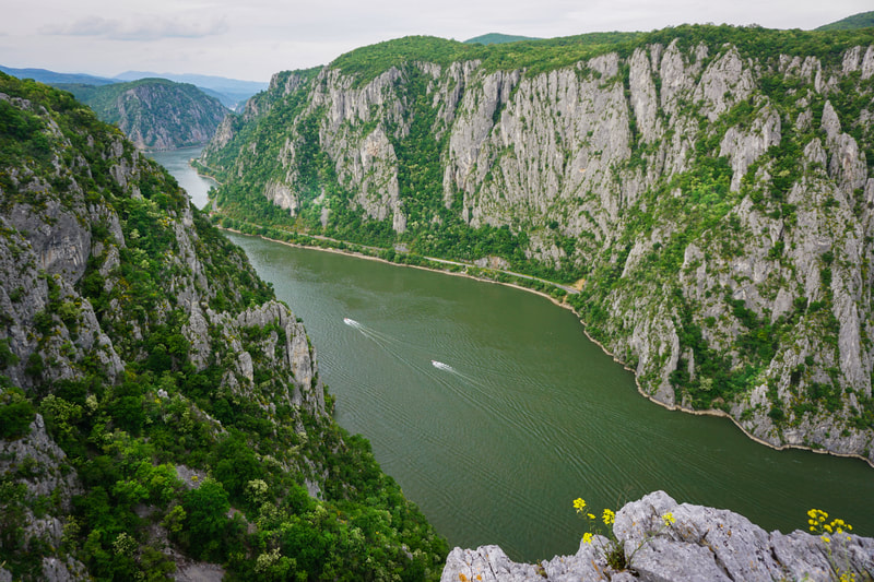 Danube River Mountain Gorge in Romania