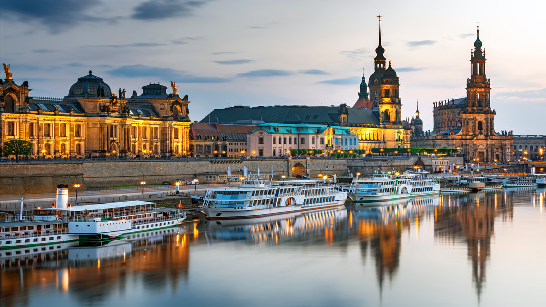 Elbe River cruises port in Dresden, Germany