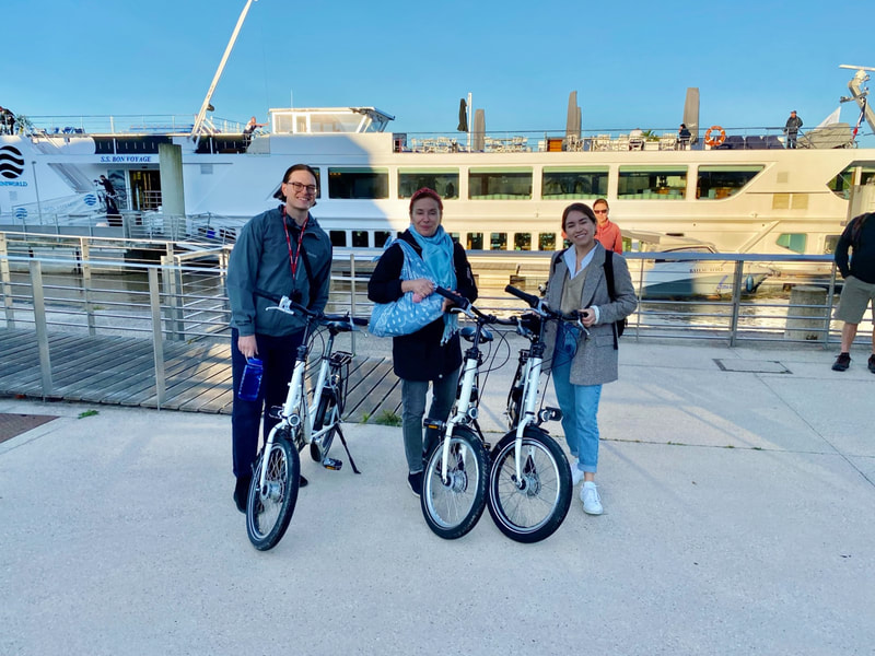 The Authentic Voyages' Founder's Grand Cruise team before the Libourne bike tour