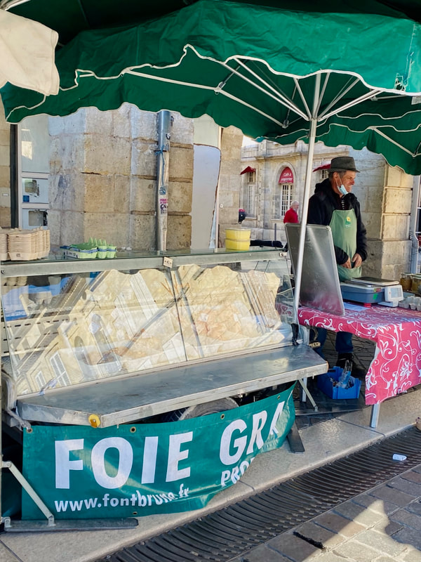 Foie Gras stand at the Libourne France Farmer's Market