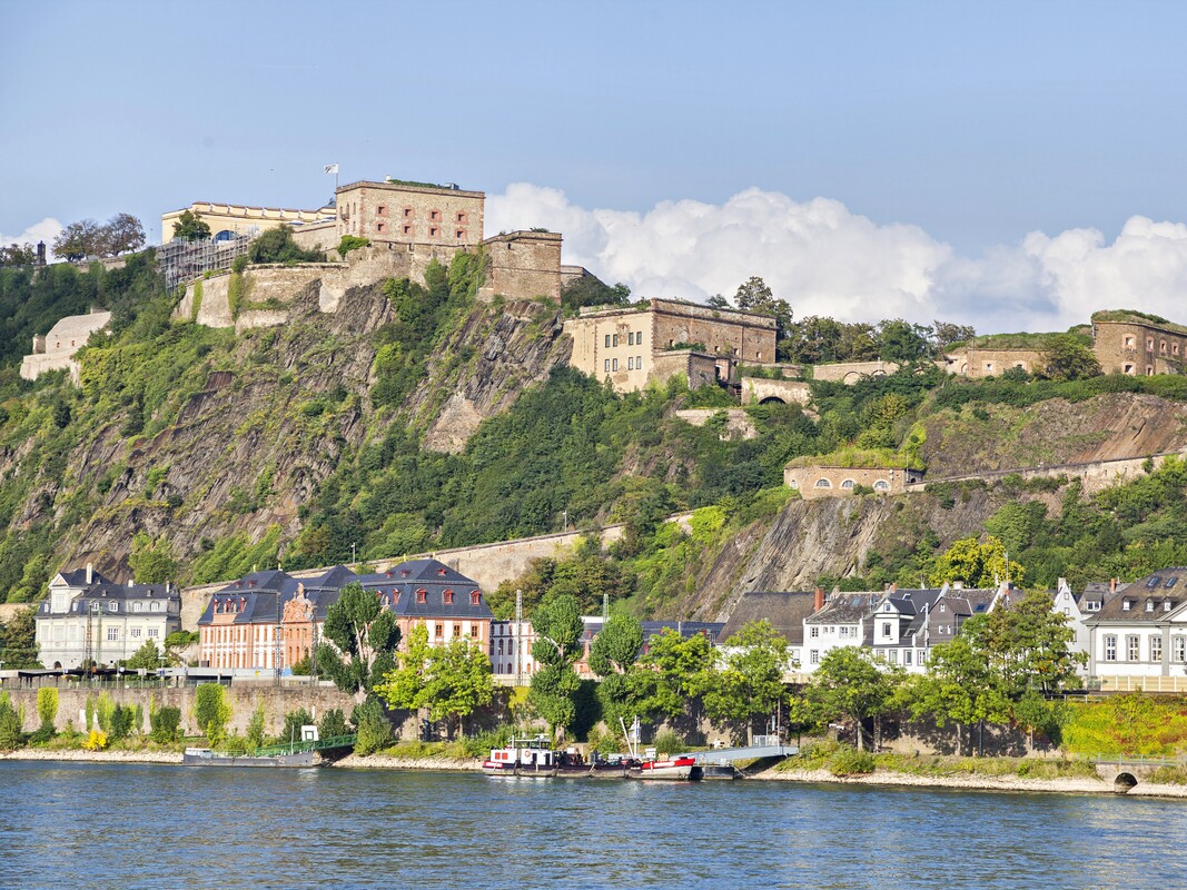 Fortress of Ehrenbreitstein from the Rhine River, Koblenz Cruise