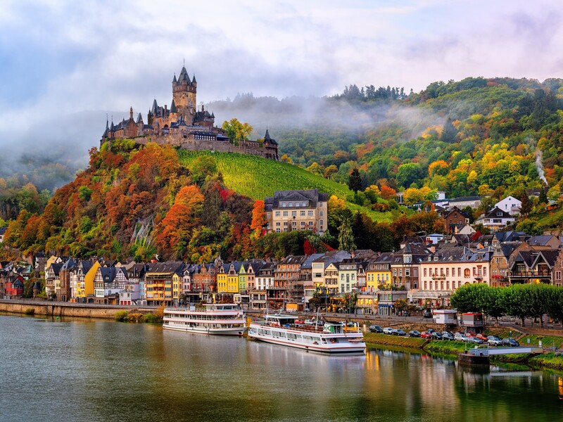 Moselle River cruises arrive in Cochem, Germany