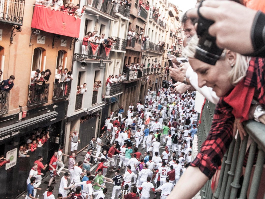 founders cruise reverse Running of the Bulls in Pamplona, Spain San Fermin